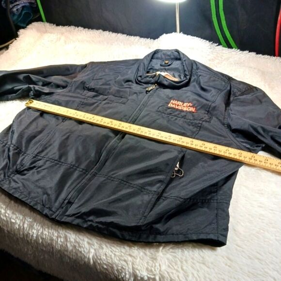 Harley-Davidson Black Lined Wind/Rain Moto Jacket Embroidered Branded Women XL.. - Picture 12 of 15